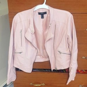 Forever 21 Size L  cropped light pink moto jacket